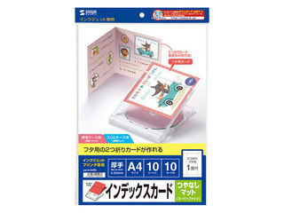 サンワサプライ インクジェットCD・DVDケースカード（見開き・つやなしマット） JP-IND2N