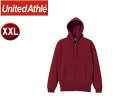 United Athle/ユナイテッドアスレ 10.0オンス T/Cスウェット フルジップパーカ（裏起毛）アダルト 【XXL】 （バーガンディ）