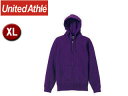 United Athle/ユナイテッドアスレ 10.0オンス T/Cスウェット フルジップパーカ(裏起毛)アダルト 【XL】 (パープル)
