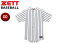 ZETT/ゼット BU631 ワイドストライプ リブメッシュシャツ（フルオープンスタイル） 【XO】 （ホワイト×ネイビー）