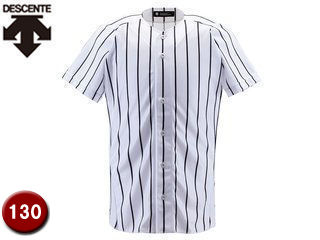 デサント DESCENTE JDB6000-SWBK ユニフォームシャツ Jrフルオープンシャツ ワイドストライプ【130】 (Sホワイト×ブラック)