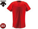 デサント DESCENTE DB1012-RED ユニフォームシャツ ハーフボタンシャツ 【XO】 (レッド)