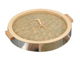 18−0　中華セイロ　ステンレス枠　蓋　45cm