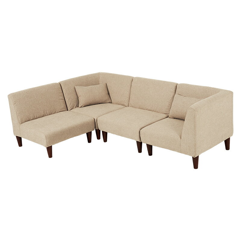 HAGIHARA ハギハラ メーカー直送代引不可 ソファ(1人掛け×2・コーナーソファ×2)4点セット ベージュ フラットS-BE-4S 同梱不可 ※沖縄・北海道・離島お届け不可/土日配送・配送時間指定不可