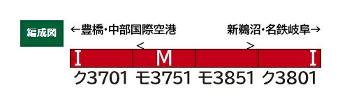 GREENMAX グリーンマックス 名鉄3700系（1次車）基本4両編成セット（動力付き） 31905 発売前予約 キャンセル不可_1