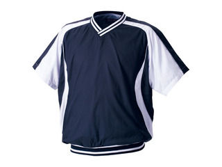 ゼット ZETT BOV300H-2911 半袖Vネックジャンパー 【Oサイズ】 （ネイビー×ホワイト）