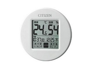 CITIZEN/シチズン 8RD208-A03 ライフナビプチA 掛置兼用デジタル温 湿度計(時計付き） 白/日付表示/環境目安表示 【温度計】【湿度計】【便利】