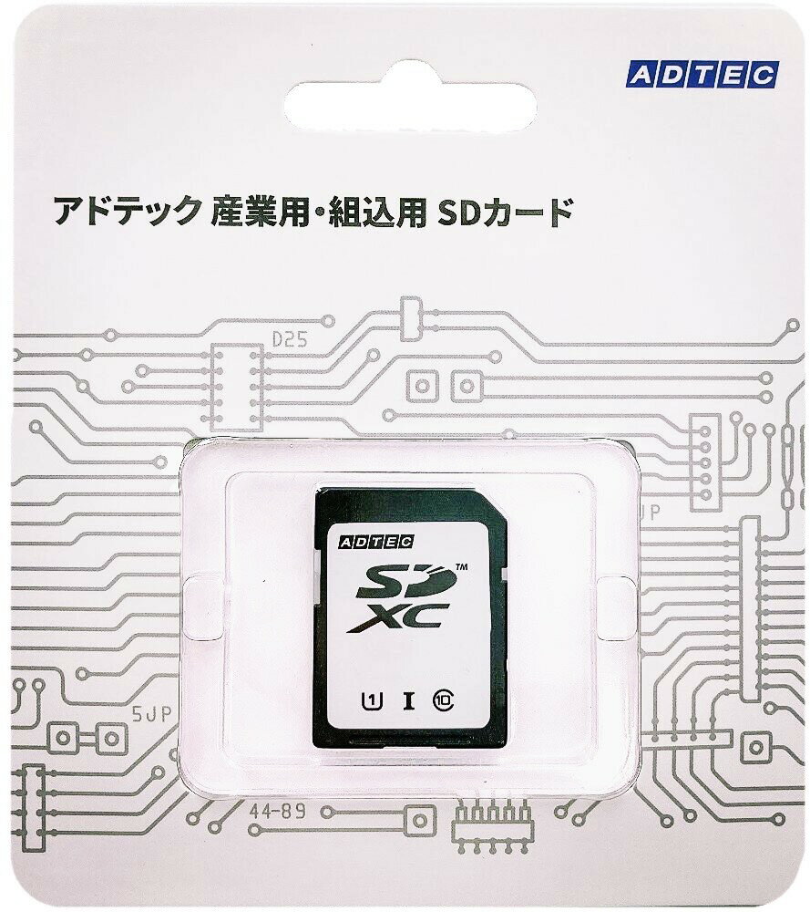 アドテックの産業用途向けSDXCカードは、産業用途での使用に特化し、データの保持力を強化するための専用コントローラを搭載しています。また使用部材、回路設計、製造工程に至るまで、産業用途に耐えられるための製品づくりを追求しております。■aMLCはMLCの6倍強の耐久性を実現　約2万回の消去寿命に耐えられるaMLC搭載モデルは、産業用SDとして価格性能比に優れた信頼性の高い製品です。■産業用途に特化した高い信頼性　産業機器向けに特化した仕様の製品を専門の開発チームにより開発。温度試験や振動衝撃試験などの信頼性試験を実施し、産業機器向け製品として高い信頼性の確保に努めております。■高信頼性をサポートする技術「Adaptive Static Wear-Leveling」を搭載　フラッシュ製品に搭載されているNANDフラッシュは、ブロックと呼ばれる単位でデータの保持を行っております。「Adaptive Static Wear-Leveling」は、従来のStatic Wear-Levelingと比べて、Block毎の書換/消去回数平準化の差分が少なくなり、Flash自体の寿命に近い書込み/消去回数まで安定した動作を実現します。■独自機能の電源断対策機能　意図しない電源断への対策として、独自の電源断対策機能を搭載しています。書き込み等動作中の電源断時に電圧降下を検知すると、NANDフラッシュへのアクセスを停止する等の処理を行い、格納済みデータの保全を行います。EXC64GPBWHBECDA　