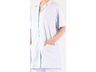 福田商店 テクノファインコート　女子襟有り半袖白衣／NR−432　LL