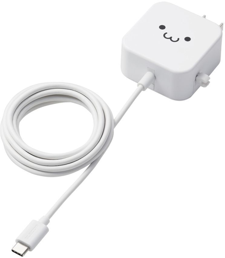 ELECOM エレコム スマホ・タブレット用AC充電器/2.4A出力/Type-C/USB-C/ケーブル一体型/1.5m/ホワイトフェイス MPA-ACC20WF