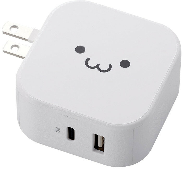 ELECOM エレコム スマホ・タブレット用AC充電器/PD準拠/20W+12W/USB-C1ポート/USB-A1ポート/ホワイトフェイス MPA-ACCP20WF