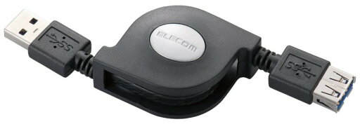 ELECOM エレコム 巻き取りUSB3.0延長ケーブル(A-A)/0.7m/ブラック USB3-RLEA07BK ELECOM エレコム 巻き取りUSB3.0延長ケーブル(A-A)/0.7m/ブラック USB3-RLEA07BK