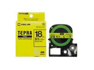 KINGJIM/キングジム SK18Y テプラPRO用テープ 蛍光黄・黒文字