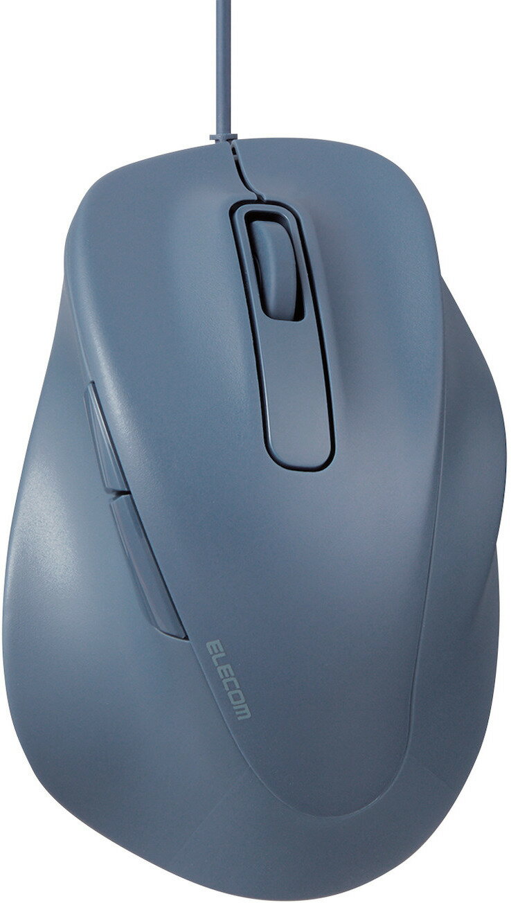 ELECOM エレコム マウス/EX-G/2023年モデル/右手専用/Lサイズ/有線/5ボタン/抗菌/静音設計/ブルー M-XGL30UBSKBU