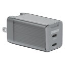 ADTEC アドテック 65W出力対応PD充電器 Type-C×2ポート スイング収納対応プラグ APD-V065C2-BK ブラック(2)