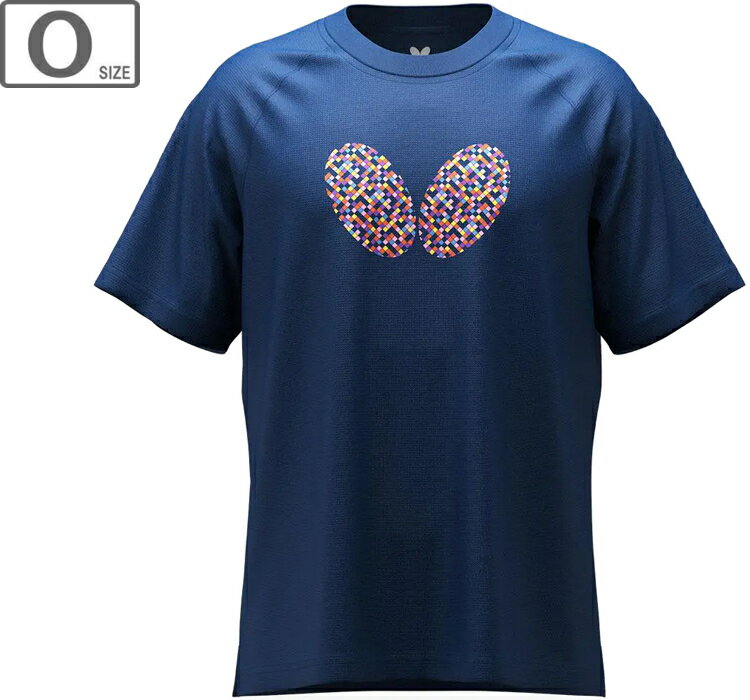 バタフライ Butterfly マルチル・Tシャツ 男女兼用 【Oサイズ】 【409/ネイビー×ピンク】 46580