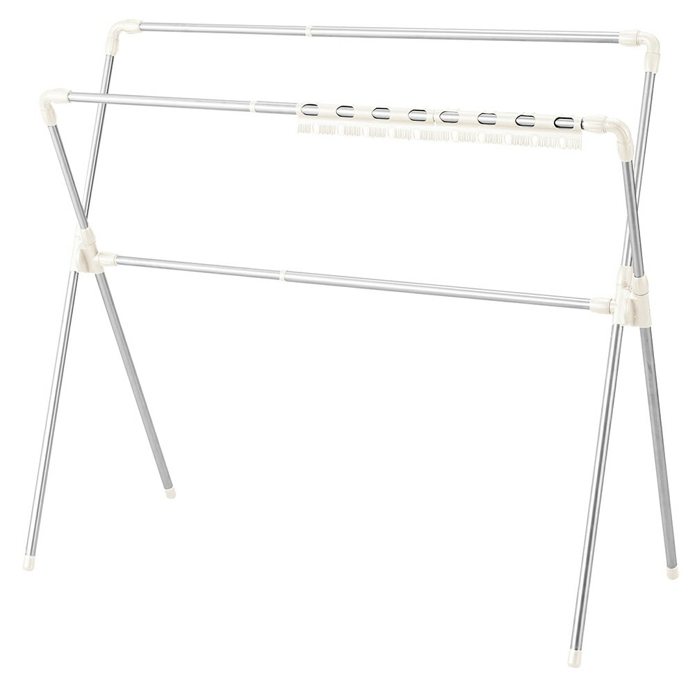 Bestco ベストコ ステンレス 布団干し 縦横伸縮 コンパクト 幅101〜152×奥行70×高さ88〜125cm ライトグレー NY-272