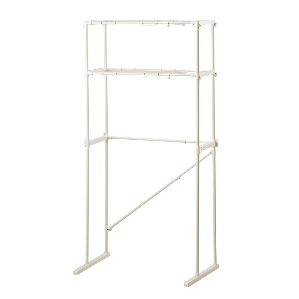 Bestco ベストコ ベストコ 洗濯機ラック 伸縮式 防水パン ランドリーラック 収納 ライトグレー NY-293