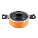 Bestco ベストコ 両手鍋 22cm キャセロール ガス火専用 オレンジ 耐摩耗性300万回 ND-6274 ベストウェア レジスタンス