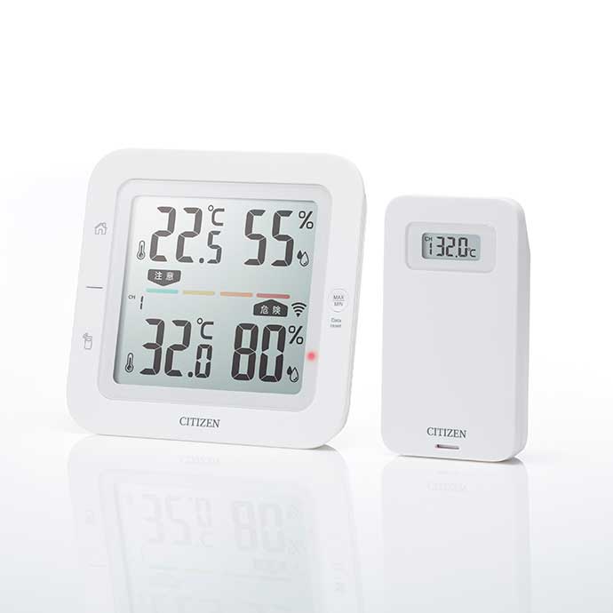 CITIZEN シチズン THM527　コードレス温湿度計(マルチチャンネル対応) 本体(親機) +子機センサー