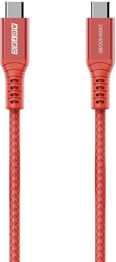 ADTEC アドテック 240W 40Gbps 8K出力 Type-CtoCケーブル レッド APC-V1024CC-U4G3-RD ADTEC アドテック 240W 40Gbps 8K出力 Type-CtoCケーブル レッド APC-V1024CC-U4G3-RD