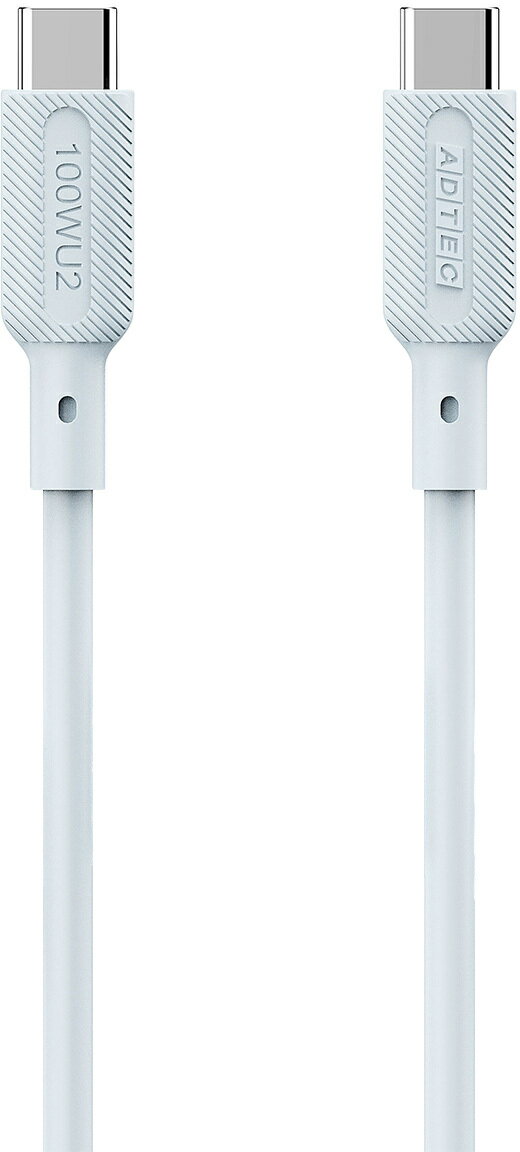 ADTEC アドテック 100W 480Mbps USB2.0 シリコン Type-CtoCケーブル ブルー APC-V1010SCC-U2-BL