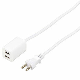 YAZAWA 【10個セット】 YAZAWA USBタップ 2ポート 2.4A 2m ホワイト H72022UWHX10