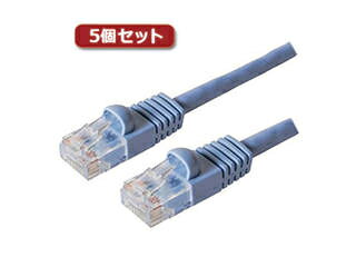 ミヨシ 【5個セット】 ミヨシ カテ5eストレ-トLANケーブル 3m ブル- TWN-503BLX5