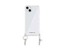 PHONECKLACE PHONECKLACE チェーンショルダーストラップ付きクリアケース for iPhone 14 Plus シルバー 背面カバー型 PN