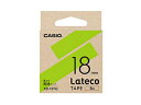 カシオ計算機 【5個セット】 カシオ計算機 Lateco 詰め替え用テープ 18mm 黄緑テープ 黒文字 XB-18YGX5