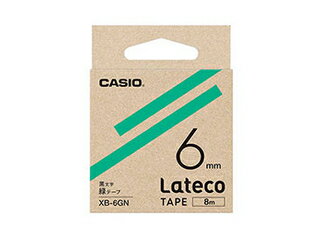 カシオ計算機 【5個セット】 カシオ計算機 Lateco 詰め替え用テープ 6mm 緑テープ 黒文字 XB-6GNX5(3)
