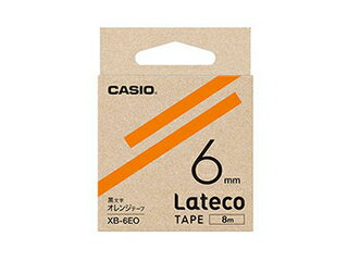 カシオ計算機 【5個セット】 カシオ計算機 Lateco 詰め替え用テープ 6mm オレンジテープ黒文字 XB-6EOX5