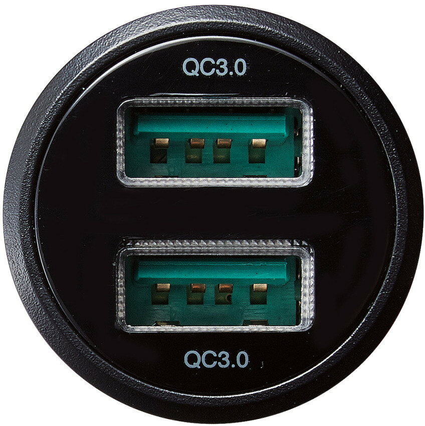 ELECOM エレコム シガーチャージャー2USBポート自動識別QuickCharge3.0 MPA-CCUQ05BK