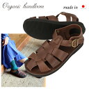 オーガニックハンドルーム organichandloom 【ユニセックス】グルカ GURKHA 【ダークブラウン】OH002208 日本製 本革 サンダル