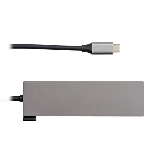 PCのType-Cポートに周辺機器を一括接続できるUSB ドッキングステーション。HDMIで外部モニターに接続できます。USB3.2Gen1のType-Cポートx1、Aポートx2を増やすことができます。Type-CポートはPD充電対応。本製品使用中にPCへ給電できます。UHS-I対応のSD、microSDカードリーダー搭載。【STIXシリーズ】薄くシャープなアルミボディ。ケーブルを止めるホルダー付き。本体寸法 : W116xD38xH11mm重量/ケーブル長 : UD-C01S : 約50g/15cm重量/ケーブル長 : UD-C01L : 約60g/50cm対応機種 : USB Type-Cポートが正常に動作するパソコン、タブレット、スマートフォン対応OS : Windows10、8.1、8/ChromeOS/macOS10.12以降/iPadOS13.4以降/ Android8以降(ホスト機能搭載機器)インターフェース : アップストリーム(PC側)インターフェース : ダウンストリーム側(接続機器側)USB規格 : USB3.2Gen1(3.1Gen1/3.0)電圧/最大転送速度 : 5V/720mA最大転送速度 : 5Gbps(理論値)PD最大電力 : 100W電源 : バスパワーカードリーダー対応メディア : SD(HC、XC)、microSD(HC、XC)カードリーダー対応スピードクラス : 〜Class10、UHS-HDMI映像出力 : 最大4K/30Hz(HDCP 1.4)付属品 : 取扱説明書・保証書パッケージ寸法 : 約W102xD20xH180/85gUD-C01SGY　