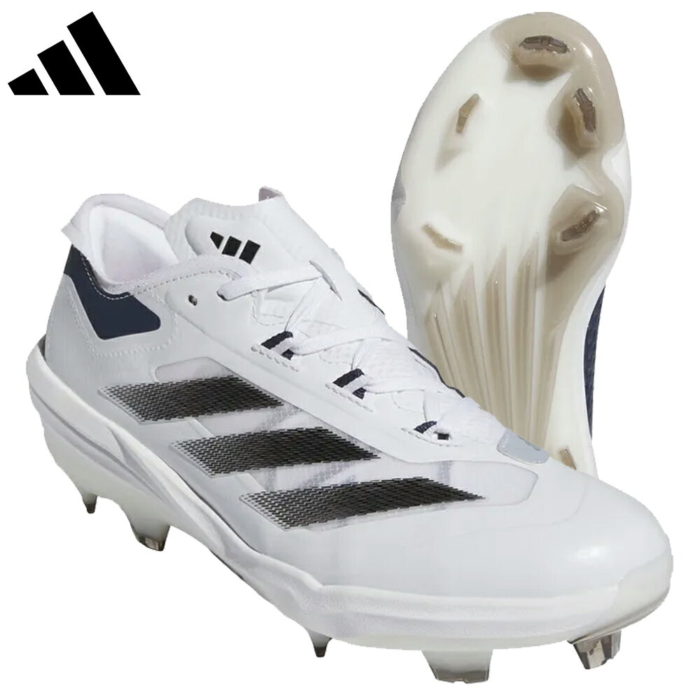 アディダス adidas 【メンズ】アディゼロ インパクト TPUベースボールスパイク 【フットウェアホワイト/コアブラック/チームネイビーブルー】IH3461