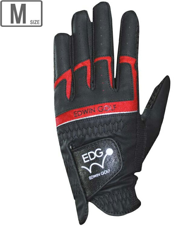 LEZAX/レザックス EDWIN GOLF 非公認ゴルフグローブ メンズ左手用 【ブラック】【Mサイズ】 EDGL-3660
