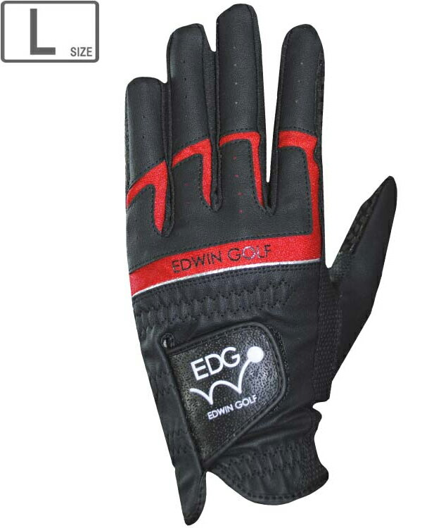 LEZAX/レザックス EDWIN GOLF 非公認ゴルフグローブ メンズ左手用 【ブラック】【Lサイズ】 EDGL-3660