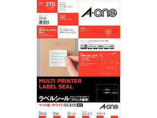 A・one エーワン ラベルシール プリンタ兼用 A4判 18面 四辺余白付 角丸 15シート(270片) 28466