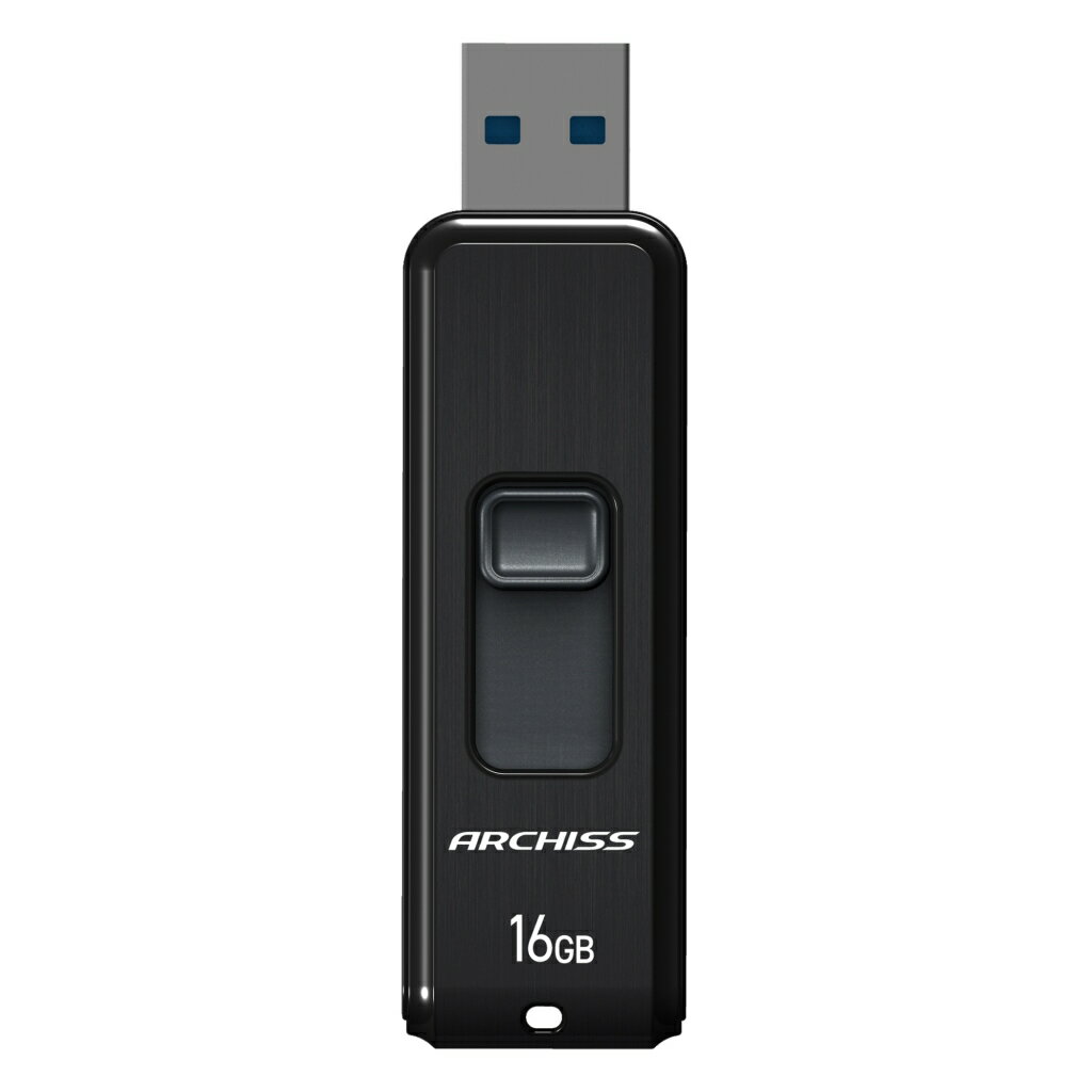 ARCHISITE アーキサイト ARCHISS USB3.2(Gen1)フラッシュメモリ 16GB スライド式 ブラック AS-016GU3-PSB