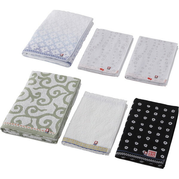 柄おまかせ(今治タオル)バス・フェイスタオルセット AY-241100