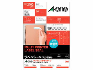 A・one/エーワン ラベルシール(プリンタ兼用) マット紙(A4判24面) キレイにはがせるタイプ 31476 A・one/エーワン ラベルシール(プリンタ兼用) マット紙(A4判24面) キレイにはがせるタイプ 31476