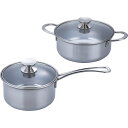 ★★★ルチェンテ IH対応片手鍋(16cm)&両手鍋(20cm) LU-36KR 【代引不可】【沖縄県及び離島には配送できません】