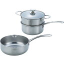 ★★★ルチェンテ IH対応行平鍋(20cm)&蒸し器(18cm)セット LUー38YM 【代引不可】【沖縄県及び離島には配送できません】