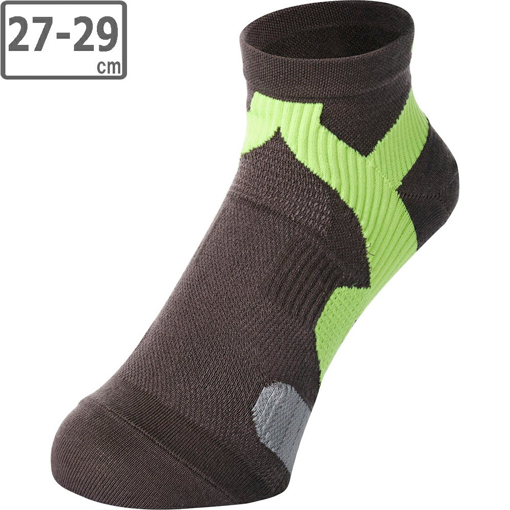 ファイテン Phiten 足王 ソッキング 丸つま先タイプ メンズ 【グレー×レモンイエロー】【27-29cm】 AL939775