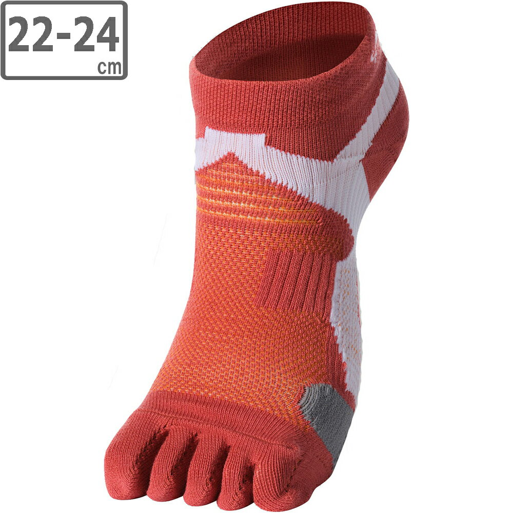 ファイテン Phiten 足王 ソッキング5本指 レディース 【サーモンピンク×ホワイト】【22-24cm】 AL940070