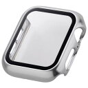 ELECOM エレコム AW-23EFCGPSV Apple Watch 40mm/フルカバーケース/プレミアムガラス/高透明/メタリック/シルバー(2)