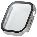 ELECOM エレコム AW-24AFCGESV Apple Watch 46mm/フルカバーケース/プレミアムガラス/高透明/防水/シルバー(2)