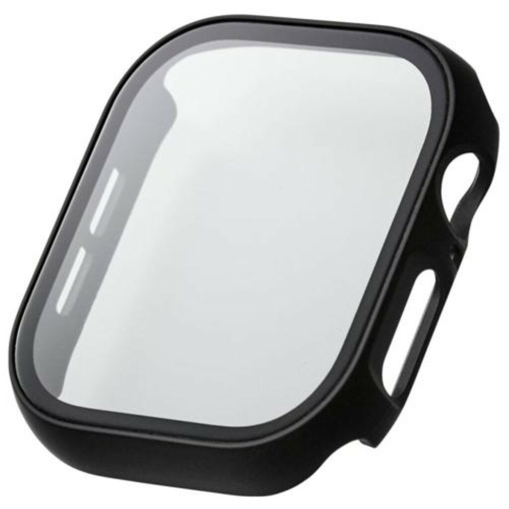 ELECOM エレコム AW-24AFCGOBK Apple Watch 46mm/フルカバーケース/プレミアムガラス/ゴリラ/高透明/ブラック