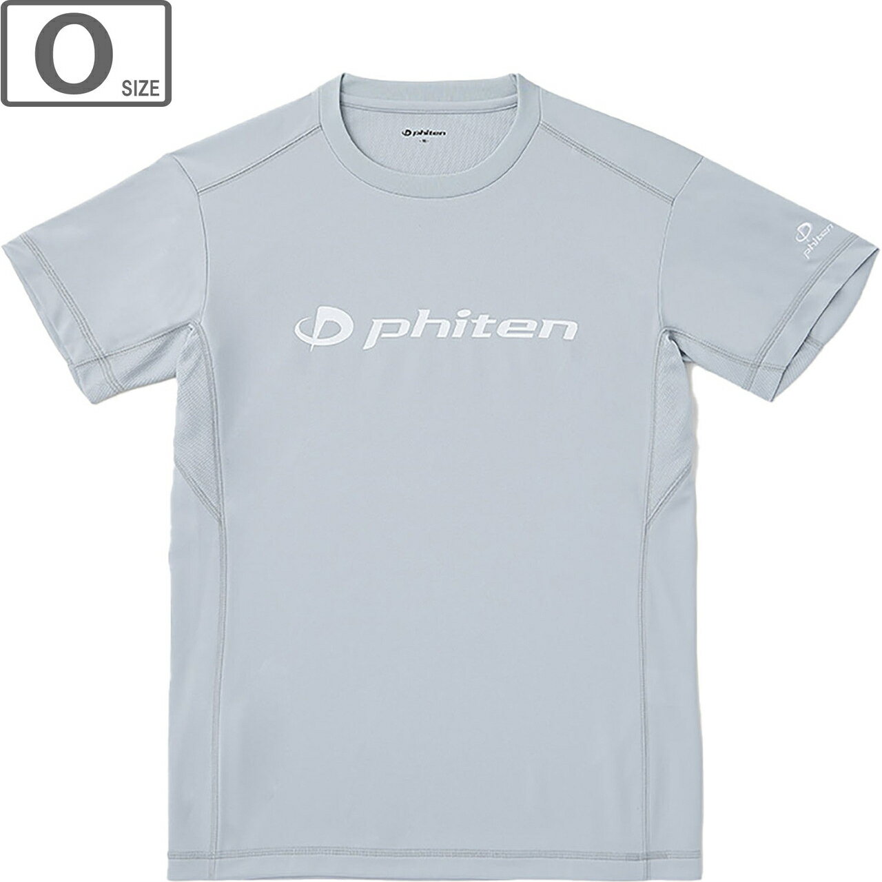 ファイテン Phiten RAKUシャツ 半袖 ロゴ入り 【ライトグレー/ホワイト】【Oサイズ】JG577006